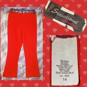 Sensational Collections brand Red Flare Soft Knit Pants Sz 14